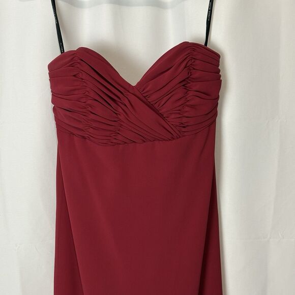 ALFRED SUNG Size 8 Claret Strapless Sweetheart Neckline Formal Cocktail Dress - Picture 2 of 8